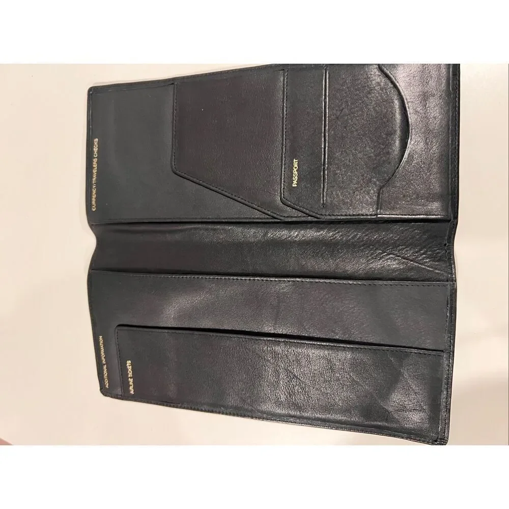 Vintage leather passport and traveling documents holder